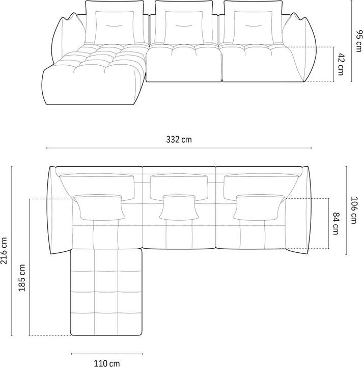 Actual product image Micadoni Bloom (2 person sofa, Modular sofa)
