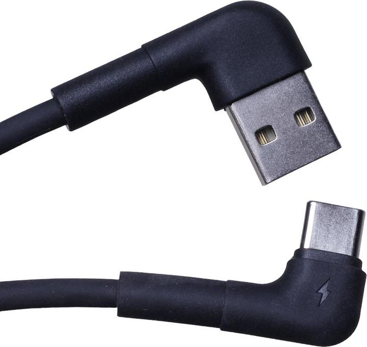 Actual product image Maxlife MXUC-09 angle cable USB - USB-C 1,0 m 3A black (1 m)