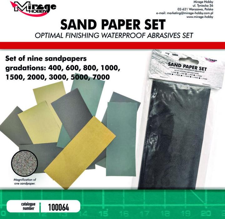 Mirage Hobby CARTA SABBIA MIRAGE (9 pezzi: 400, 600, 800, 1000, 1500, 2000, 3000, 5000, 7000,)