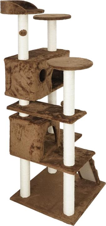 Actual product image Wiltec Cat Tree Brown 130cm Scratching Post Climbing Tree Cats Play (130 cm, Brown)