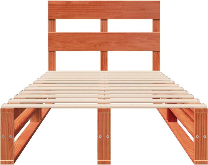 Produktbild VidaXL Massivholzbett Holzbett Bett Palettenbett mit Kopfteil 120x190cm Kiefer (120 x 190 cm)