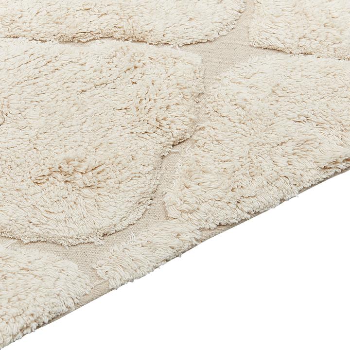 Produktbild Beliani Teppich Baumwolle hellbeige 140 x 200 cm marokkanisches Muster Kurzflor SILCHAR (140 x 200 cm)