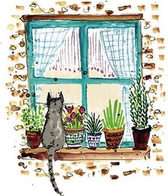 Produktbild Taurus Kunstkarten Postkarte Aquarell Fenster (1 Stk.)