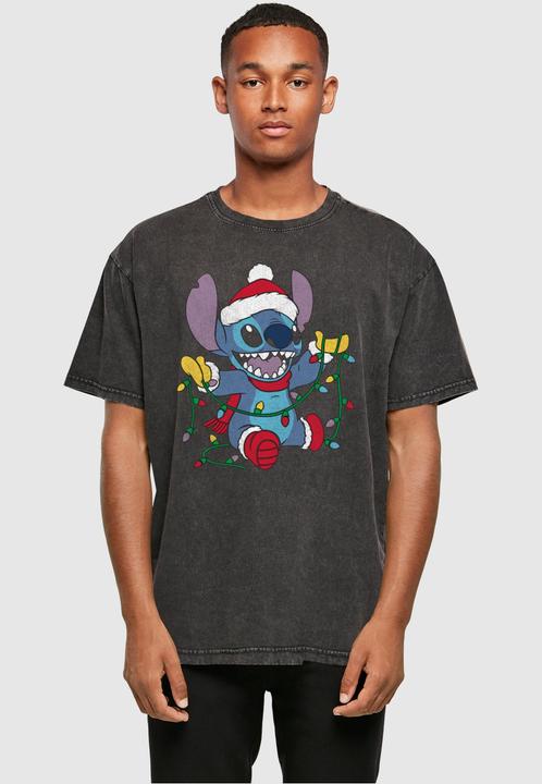 Immagine prodotto Absolute Cult Lilo e Stitch - Maglietta oversize lavata con acido con luci natalizie - 114345 (XL)