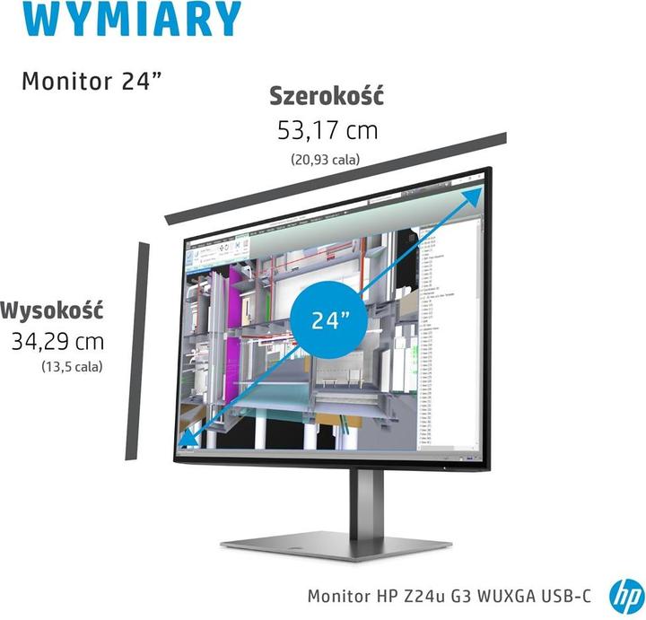 Actual product image HP Z24u G3 (1920 x 1200 pixels, 24")