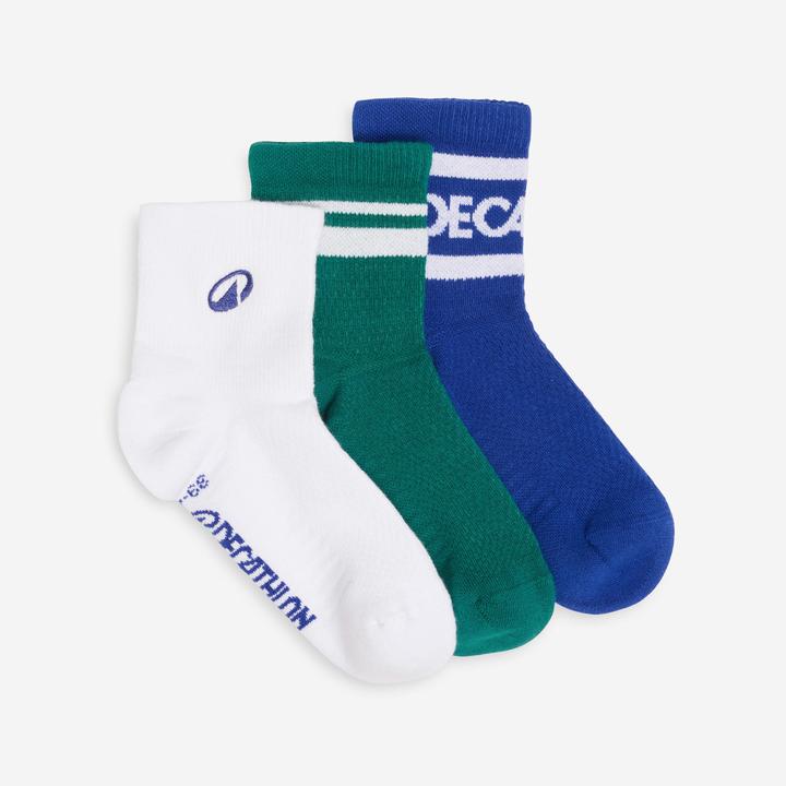 Decathlon Socken Low 3er-Pack - blau/grün