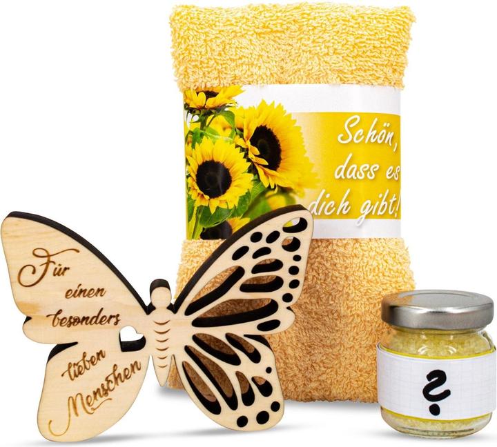 Actual product image ZNatur Gift set Swiss stone pine wood Swiss stone pine butterfly gift decoration with engraving Lieber (Body care set)