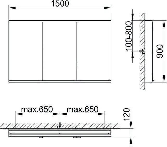 Actual product image Keuco Mirror cabinet ROYAL MODULAR 2.0 width 1500mm height 900mm depth 120mm