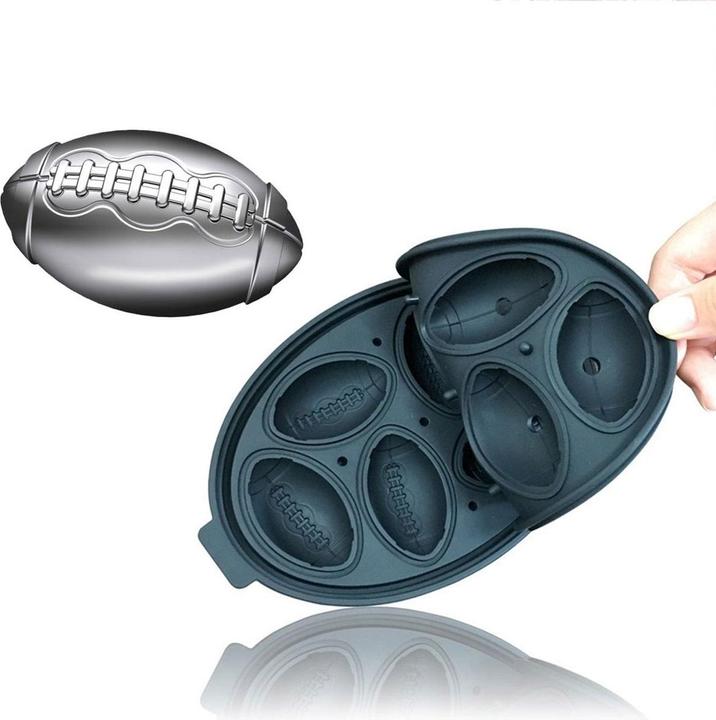 Produktbild König Design Silikon Eiswürfelform Football Eisform Whisky Runden Ice Ball Eiswürfelbehälter