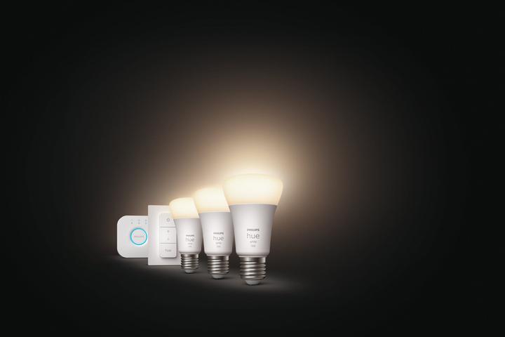 Actual product image Philips Hue White Starter Set (E27, 9.50 W, 1055 lm, 3 x, F)