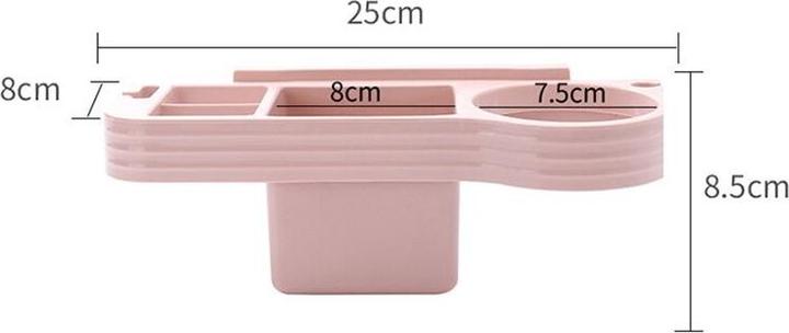 Image du produit Hermex Support mural pour sèche-cheveux Ustensiles de bain avec 3 compartiments Blanc