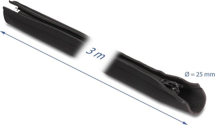 Produktbild Delock Kabelschlauch mit Reissverschluss 3 m x 100 mm Schwarz (Kabelschlauch, 300 cm)