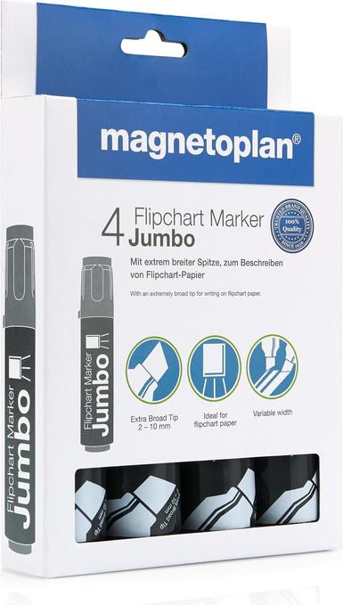 Actual product image Magnetoplan JUMBO - Flipchart Marker (Assorted, 10 mm, 4 x)