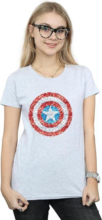 Immagine prodotto Captain America Pixelated Shield Maglietta Donna (L)