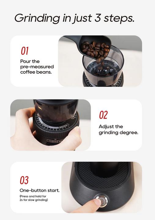 Productafbeelding HiBREW G5 Elektrische koffiemolen 48mm conische wortelmolen
