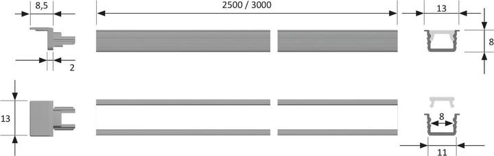 Produktbild Halemeier LED Ein-/Anbauprofile ChannelLine i2 mit Lichtblende
