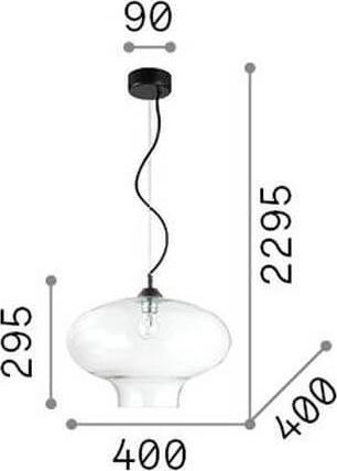 Produktbild Ideal lux BISTRO' Pendelleuchte E27 ⌀400mm dimmbar Klar 120898 (E27)