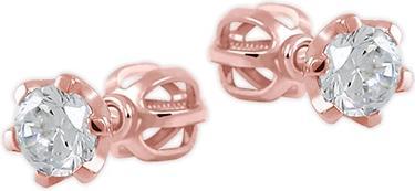 Brilio Rose gold earrings with crystals 236 001 00765 05