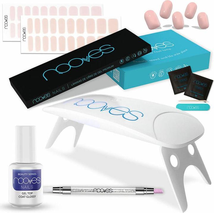 Actual product image Nooves Starter Kit Beauty Rose UV/LED Nail Lamp Gel Top Coat Glossy Gel Nail Sticker (Manicure set)