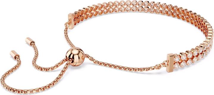 Immagine prodotto Swarovski Matrix Tennis Armband Rundschliff Weiss Roségold (24 cm, Metallo Swarovski)