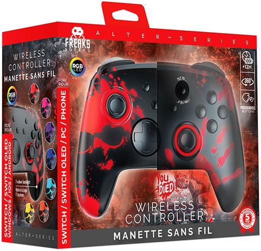 Productafbeelding Freaks and Geeks - Draadloze Bluetooth Controller voor Nintendo Switch en PC Windows 10 - You died St (Windows, Switch)