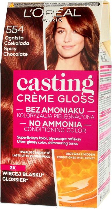 L'Oréal Paris Creme Gloss Cream coloring No.554 Fiery Chocolate (554 Fiery Chocolate)
