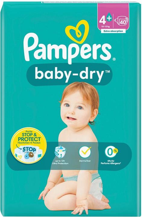 Image du produit Pampers Baby-Dry (Taille 4+, Pack, 40 pièce(s))