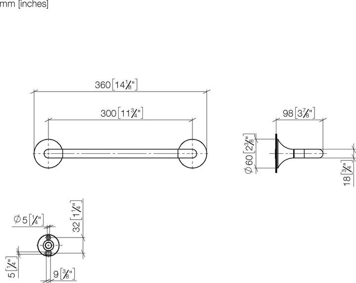Actual product image Dornbracht VAIA bath handle, 360mm, 83030809