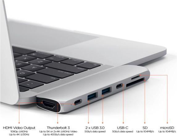 Produktbild Satechi Dual USB-C Hub (USB-C, 7 Ports)
