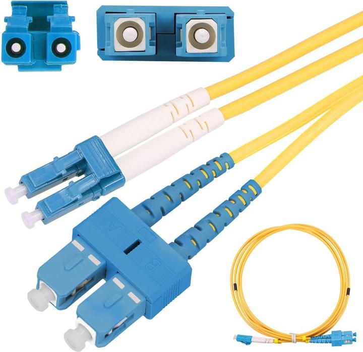 Image du produit Extralink SC/UPC-LC/UPC | Cordon de brassage | Jednomodowy, Duplex, G657A1, 3mm, 2m (U/FTP, 2 m)