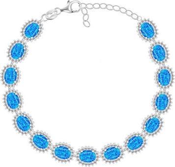 Brilio Silver - Beautiful silver bracelet with synthetic opals BRC127WB