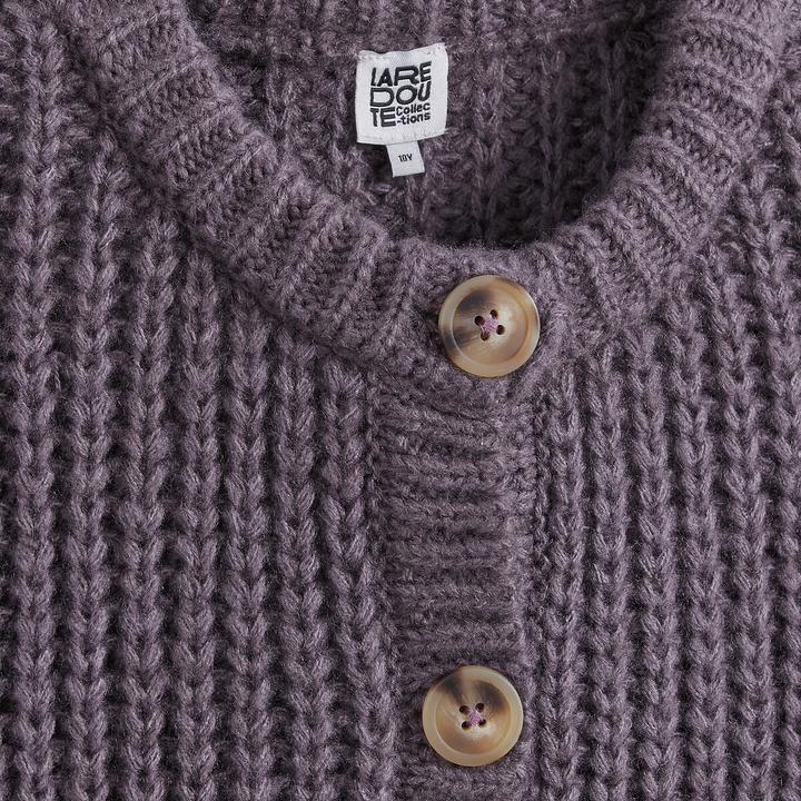 Produktbild La Redoute Collections Grobstrickjacke mit rundem Ausschnitt und Knopfleiste (128)