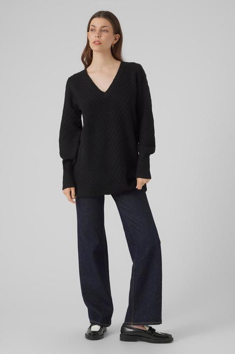 Image du produit Vero Moda VMANJASTINNA LONG V-NEK PULLOVER GA EXC Pull en maille (XS)