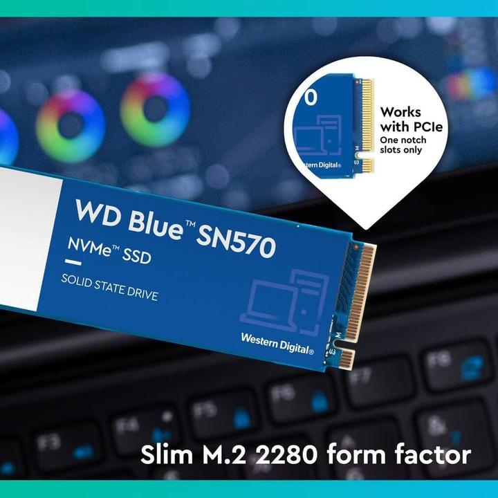Image du produit SanDisk BLUE SN570 NVME SSD 1TB (1000 Go, M.2 2280)
