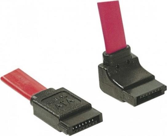 Actual product image Tecline SATA III cable, 7pin SATA St. / 7pin SATA St., 1 side angled down, with lock, approx.