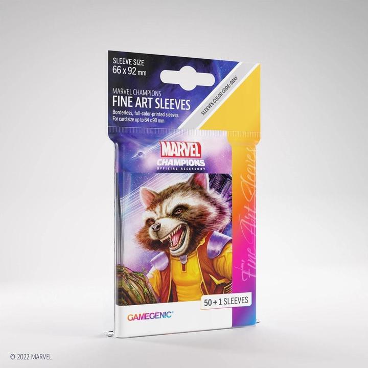 Image du produit Gamegenic Marvel Champions FINE ART Sleeves - Rocket Raccoon (pack individuel)
