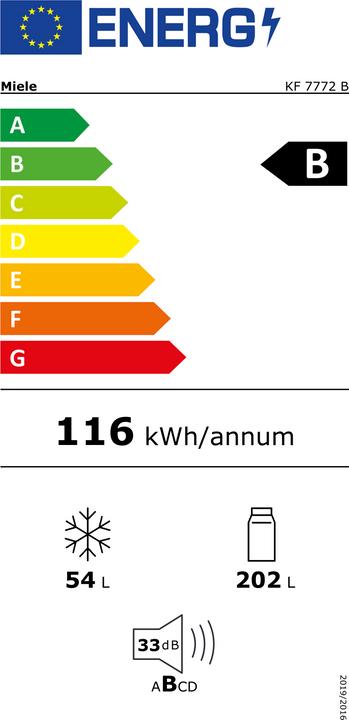 Label énergétique Miele Kf 7772 B (256 l)