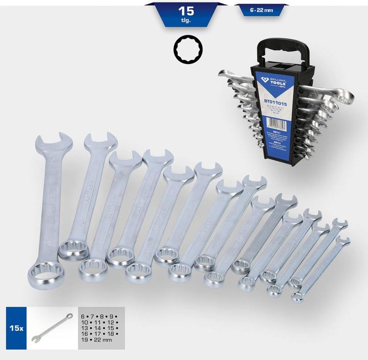 Produktbild Brilliant Tools Schlüsselsatz (18 mm, 10  mm, 15 mm, 13 mm, 17 mm, 22 mm, 12 mm, 14 mm, 19 mm, 11 mm, 16 mm)