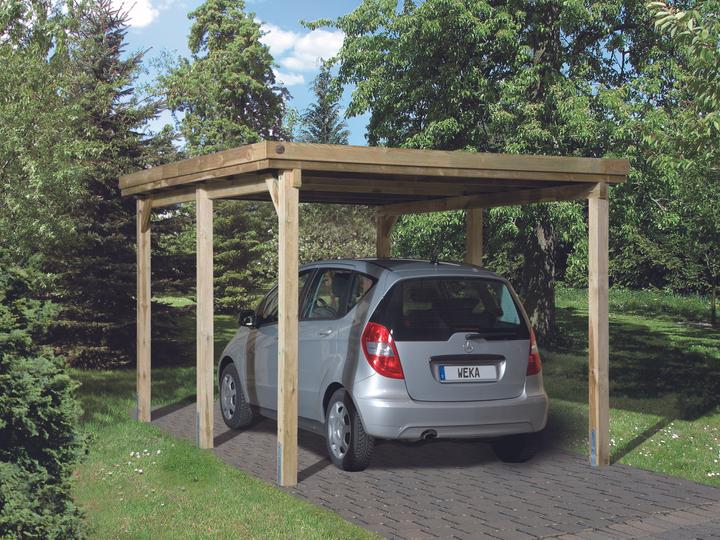 Produktbild Weka Holzbau Flachdach Einzelcarport 617 Gr.1 mit Trapezblech-Dach