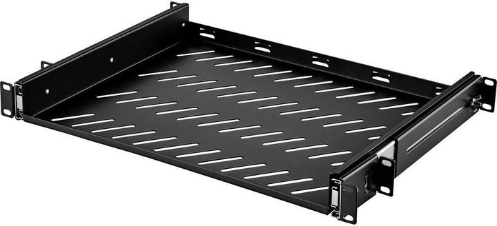 Produktbild Renkforce 48.3 cm (19”³) Geräteboden mit Lüftungsschlitzen, Ausziehbar: 350 - 550 mm, 1 HE