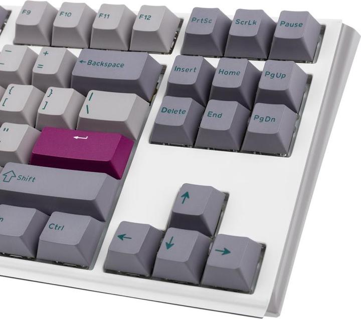 Actual product image Ducky One 3 Mist Grey TKL Gaming Keyboard, RGB LED - MX-Speed-Silver (US) (US, Cable)