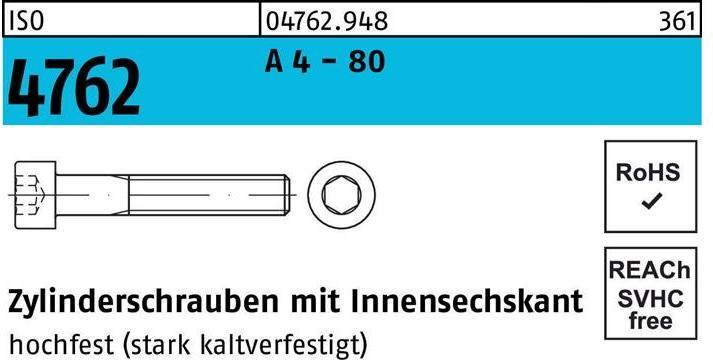 Productafbeelding Kaaskopschroef ISO 4762 met binnenzeskant M 6 x 40 A 4 - 80 (100 Schroeven per stuk)