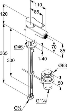 Actual product image Kludi Single-lever bidet mixer ZENTA SL DN 15 chr