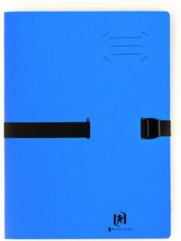 Produktbild Elba Dokumentenmappe CLIP'N GO, DIN A4, aus Karton, blau vergrösserbar, Textilverschluss (A4, 10 x)