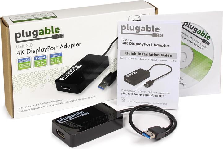 Produktbild Plugable USB 3.0 to DP UHD Video Adpt