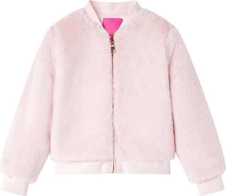 VidaXL Kinderjacke Kunstpelz Zartrosa 92,Material: Kunstpelz (100 (92)
