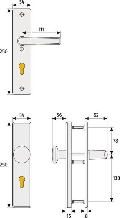 Actual product image Abus HLN414 F4 Security fitting DG, bronze (Door handle)