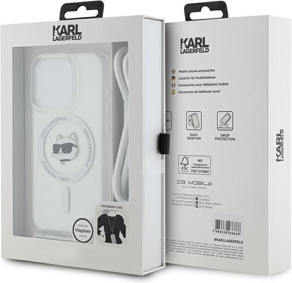 Produktbild Karl Lagerfeld KLHMP14LHCCHNT iPhone 14 Pro 6.1" hardcase transparent IML Choupette Head & Cord Mags (Apple iPhone 14 Pro)