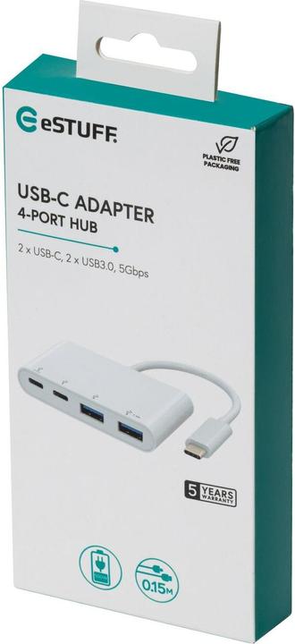 Produktbild eSTUFF USB-C Hub (USB-C, 4 Ports)