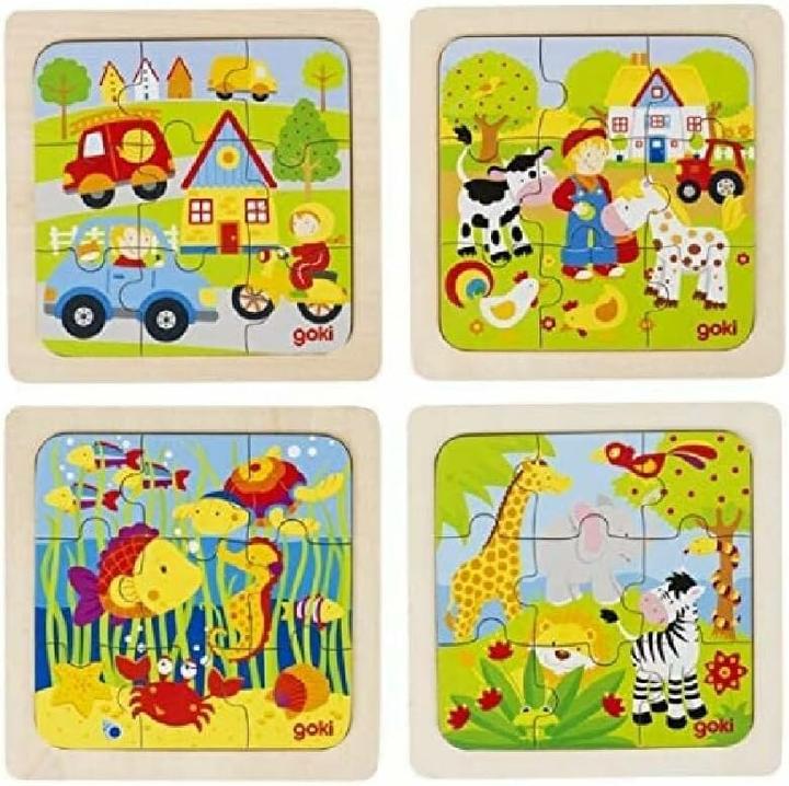 Actual product image Goki Inlay puzzle 9-piece - Ass. (9 pieces)
